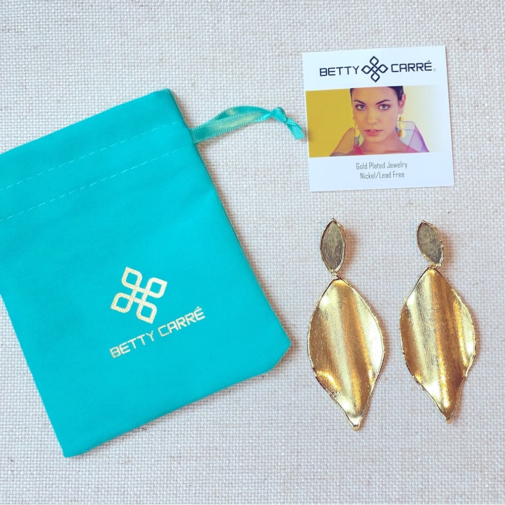 Betty Carre Willow Earrings - 18K Gold Plate - NB 683 - Picture 2 of 3